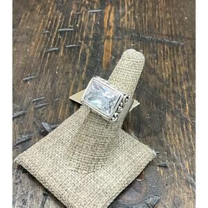 Barse Stunning Quartz Crystal Ring- Silver- 6.5- NWT